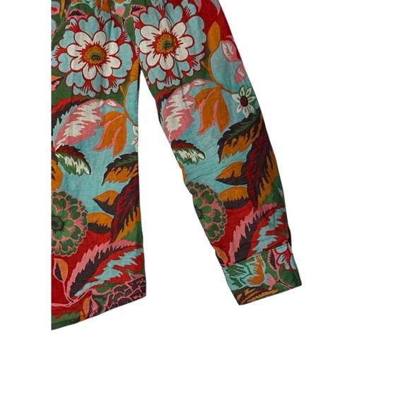 J. McLaughlin Top Shirt Women's Small Button Front Floral‎ Long Sleeve Bohemian - Picture 8 of 8